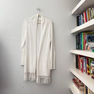 Lilly Pulitzer Tatum Fringe Cardigan in White Medium